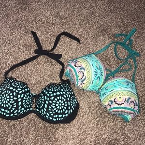 two never worn bikini tops